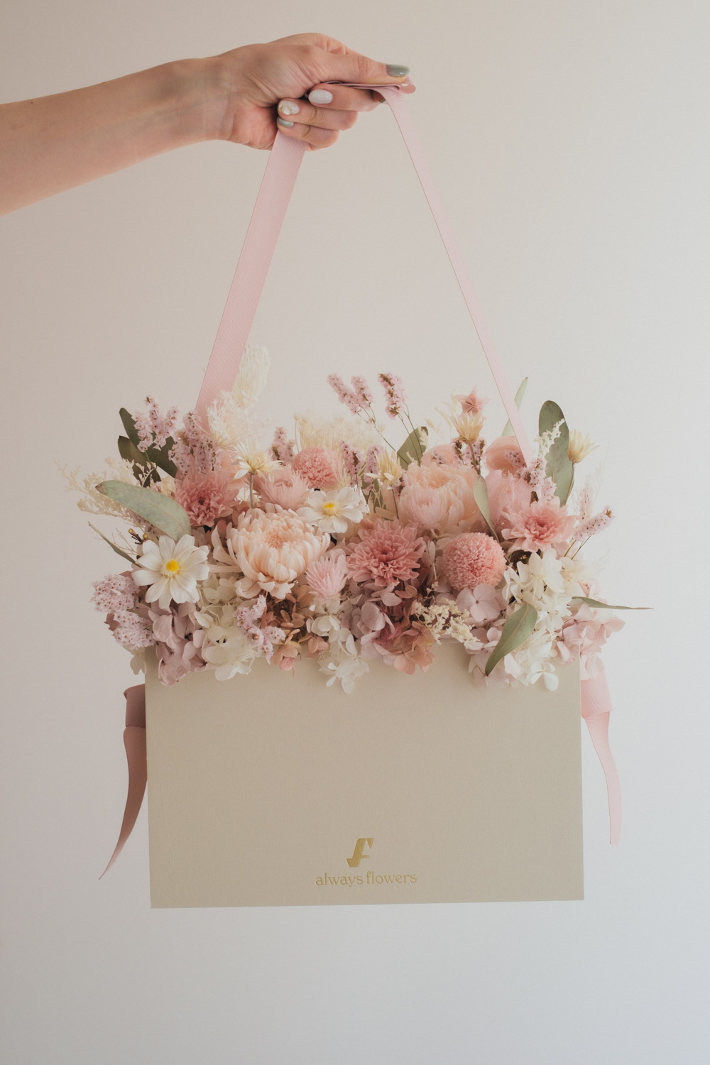 Flower BAG No.1／フラワーバッグアレンジ　つむぎ／プリザーブド＆ドライフラワー