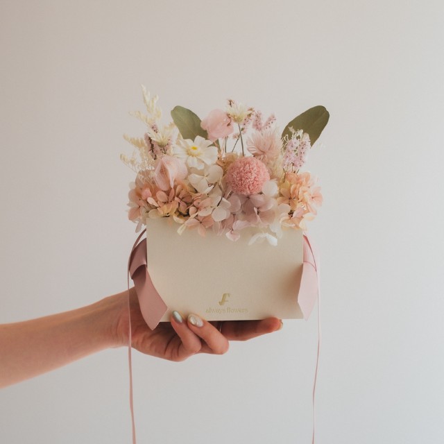 Flower BAG No.1／フラワーバッグアレンジ　つむぎ／プリザーブド＆ドライフラワー