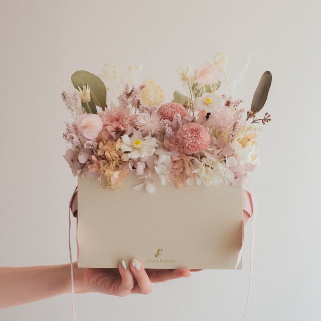 Flower BAG No.1／フラワーバッグアレンジ　つむぎ／プリザーブド＆ドライフラワー