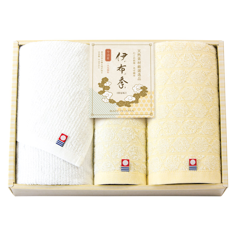 IBUKI日本製 愛媛今治 フェイスタオル2P&ハンドタオル