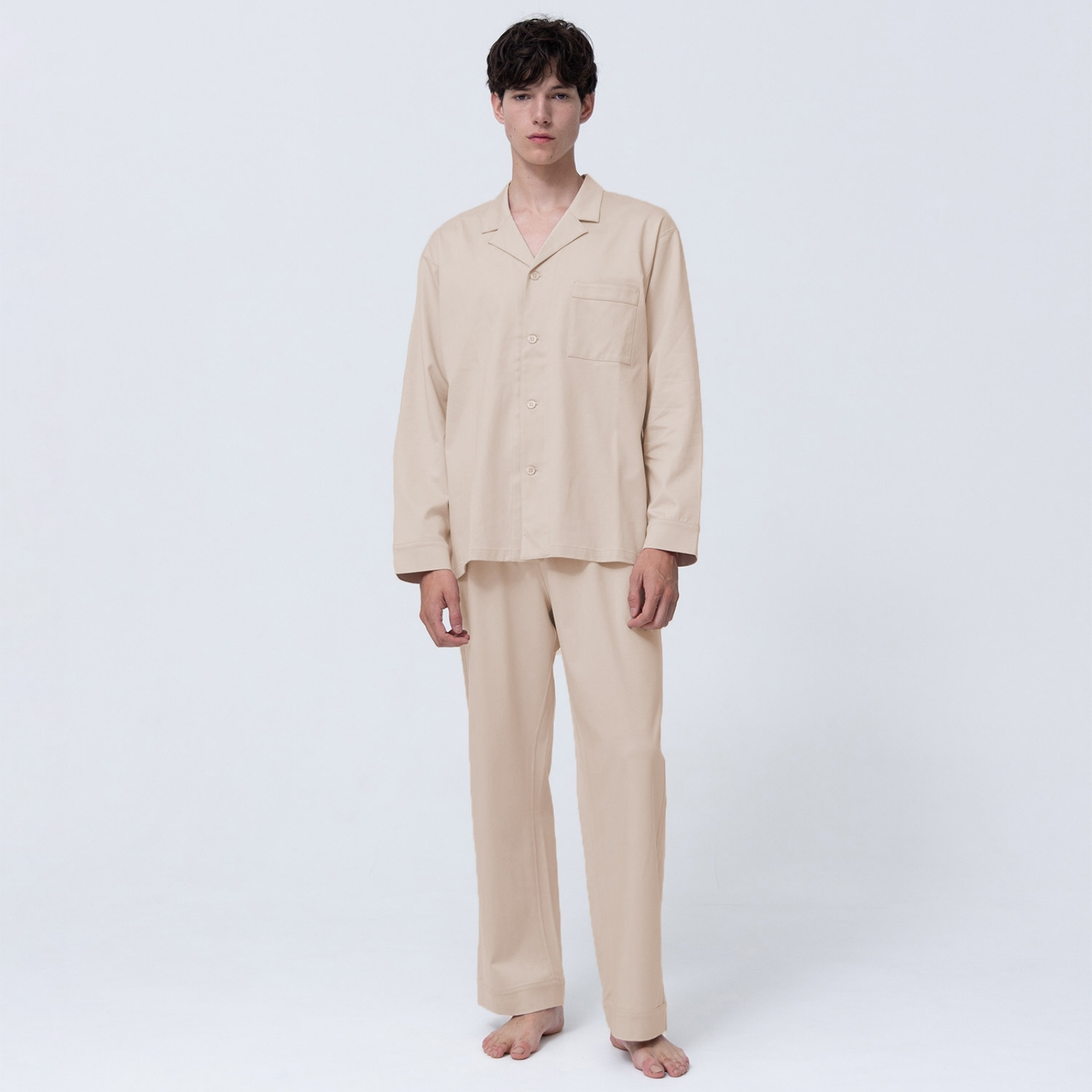 【セット】シルキーコットンパジャマ シャンパンベージュ