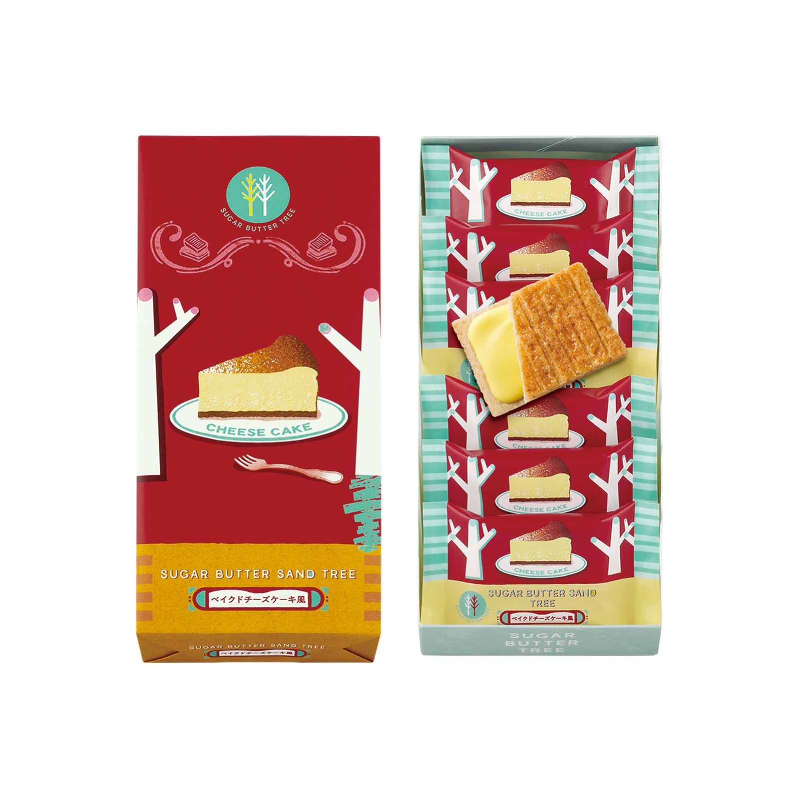 シュガーバターサンドの⽊ ベイクドチーズケーキ⾵　7個入