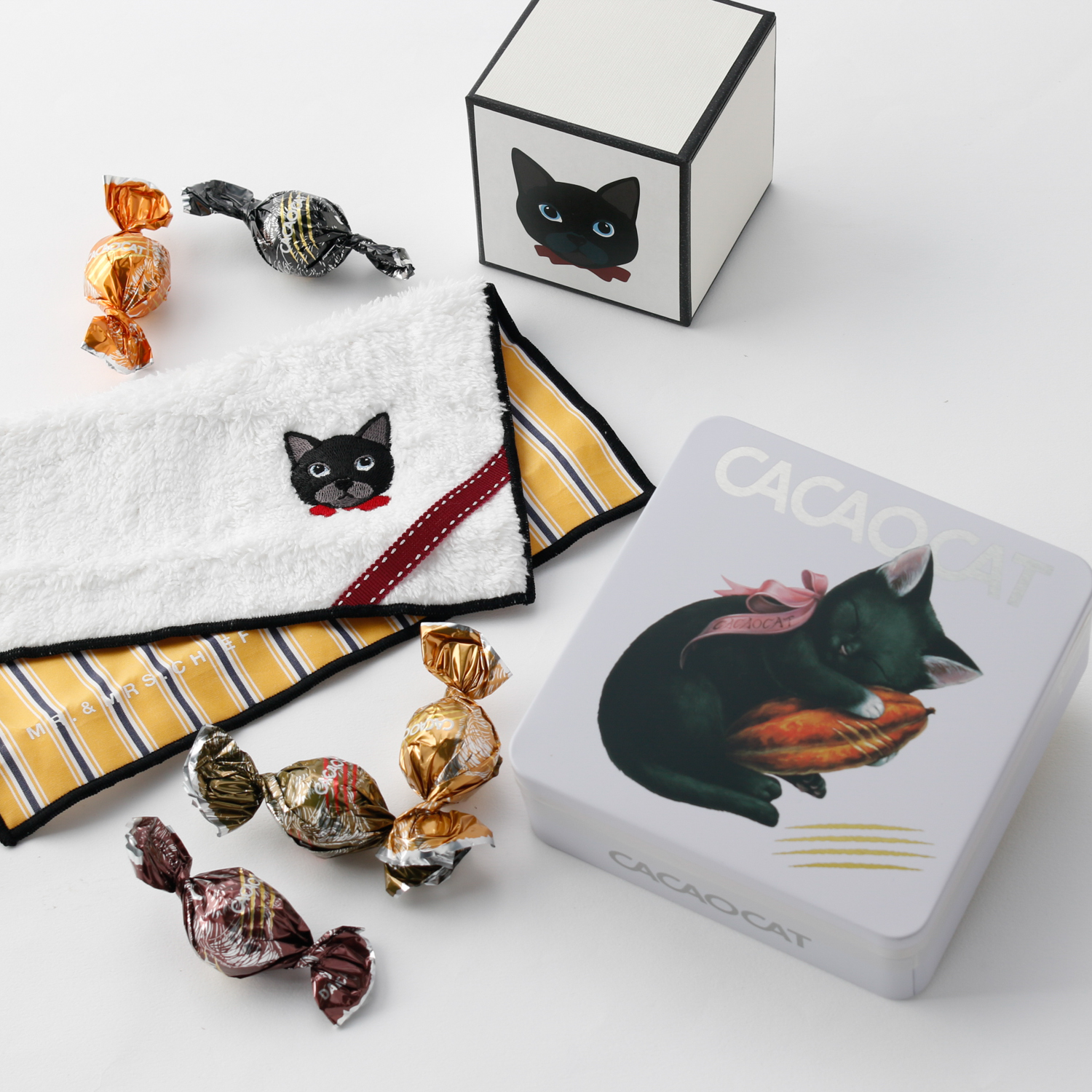 CACAOCAT缶×NEKOハンカチセット