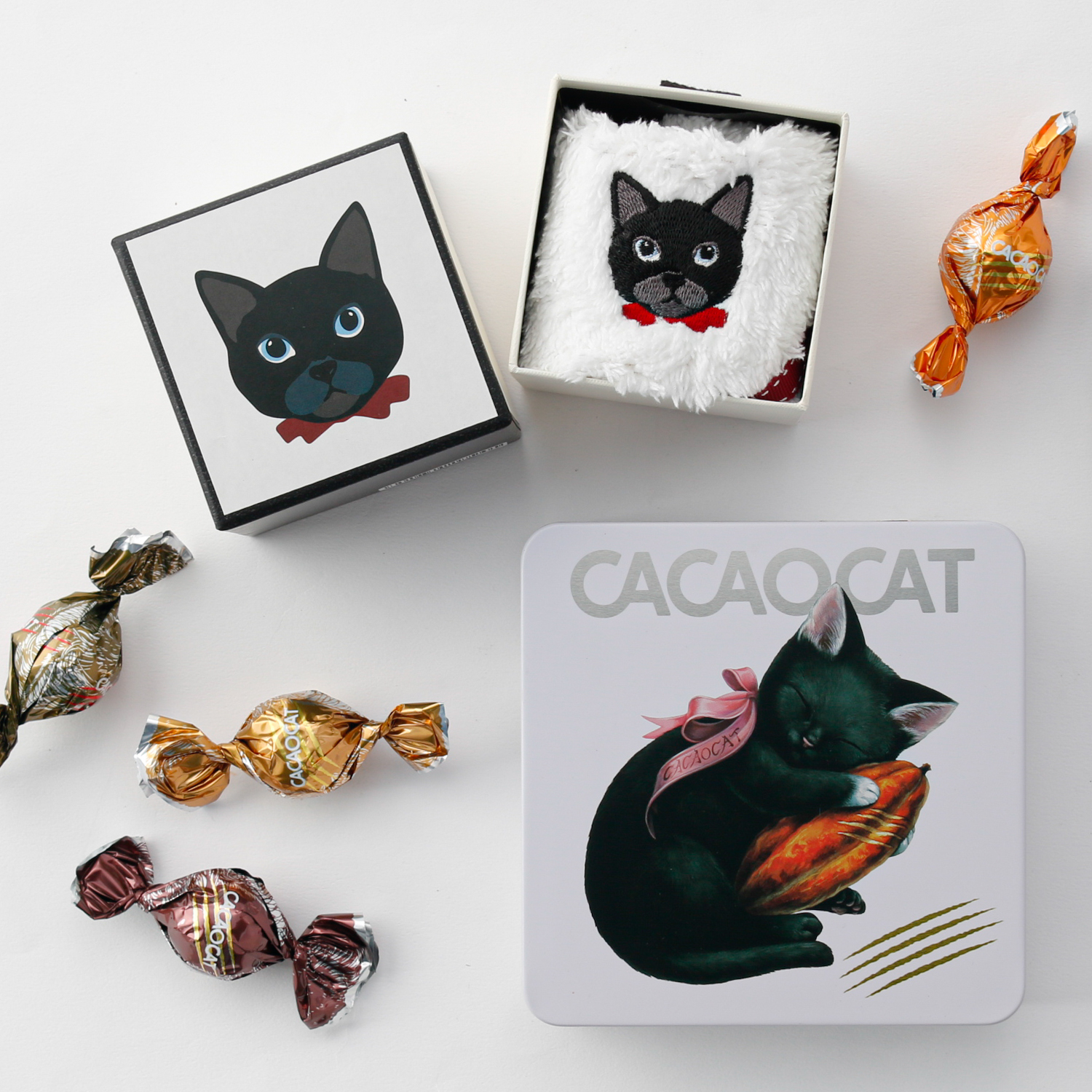 CACAOCAT缶×NEKOハンカチセット