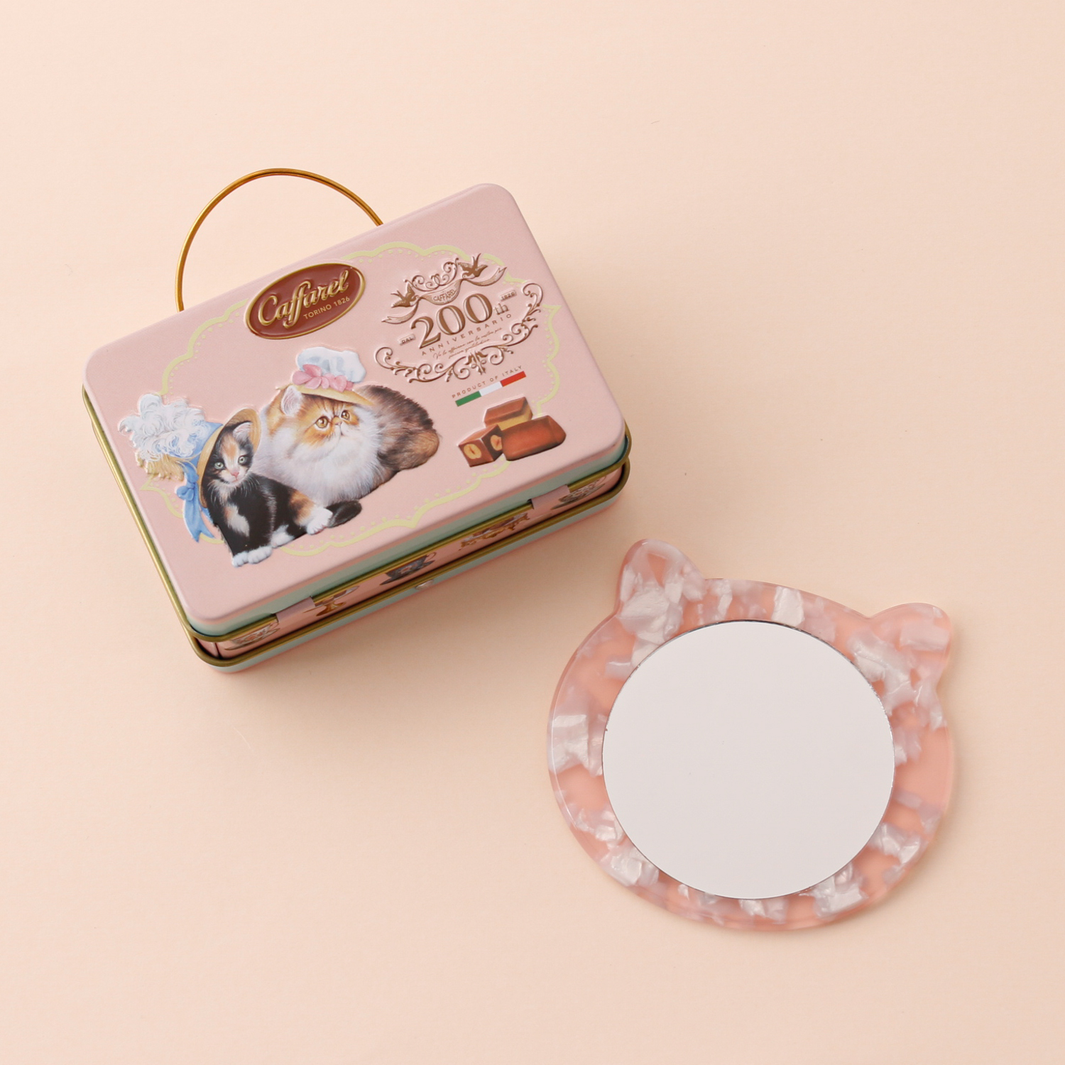 【猫好きにピッタリ】キャットハンディミラー×カファレルねこのティータイム×選べるBOXセット