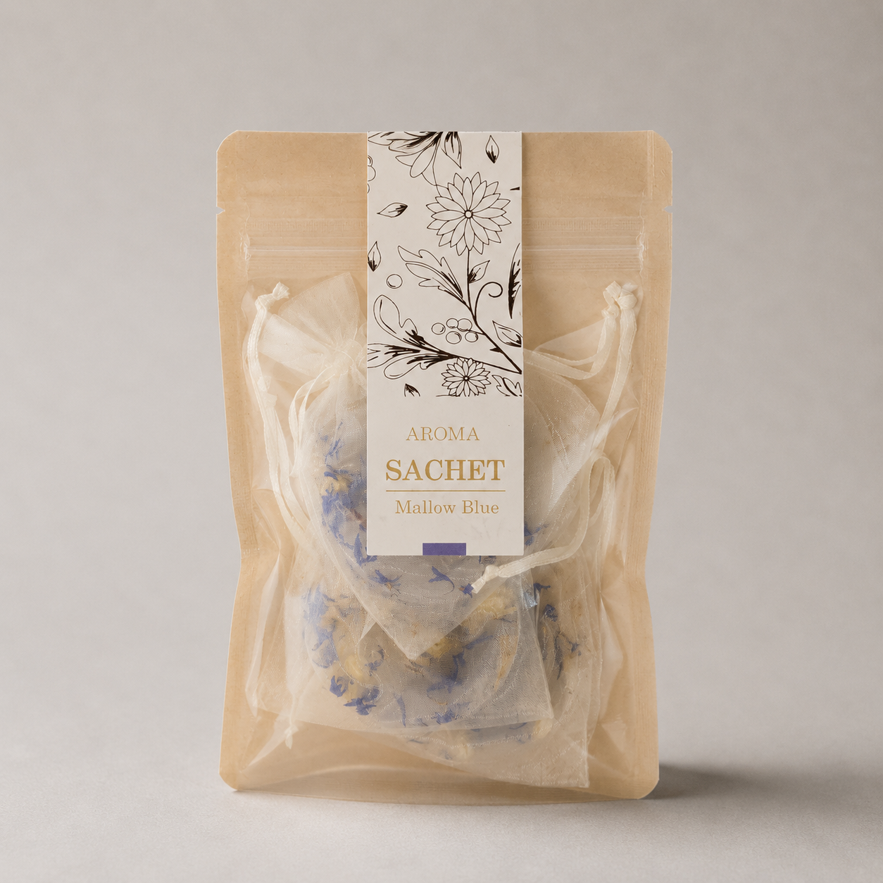 Mini Sachet Set – Mallow Blue ドライハーブのミニアロマサシェセット
