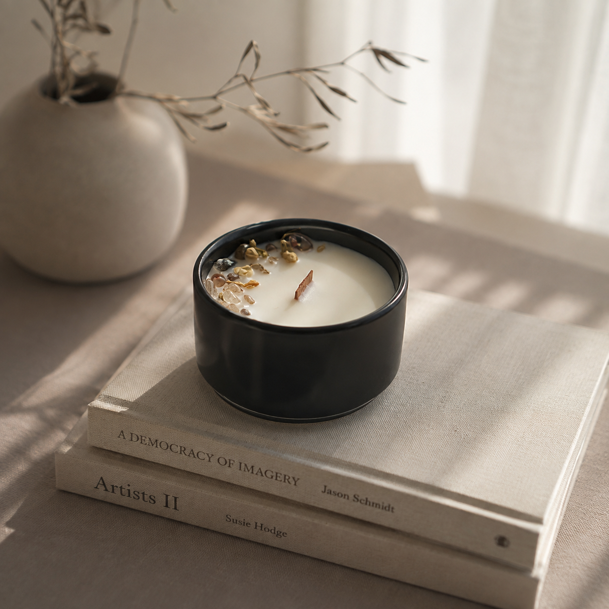 Stone Candle – Garden Quartz（天然石アロマSOYキャンドル）