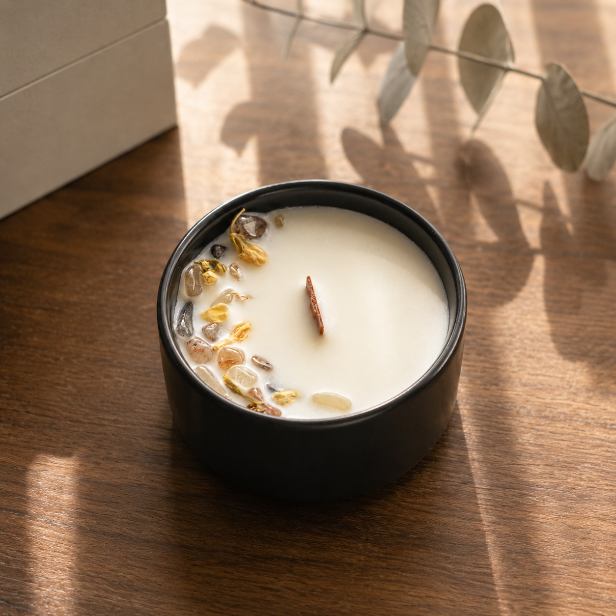 Stone Candle & Mini Sachet Gift Set – Garden Quartz（天然石アロマSOYキャンドル・ミニサシェセット）