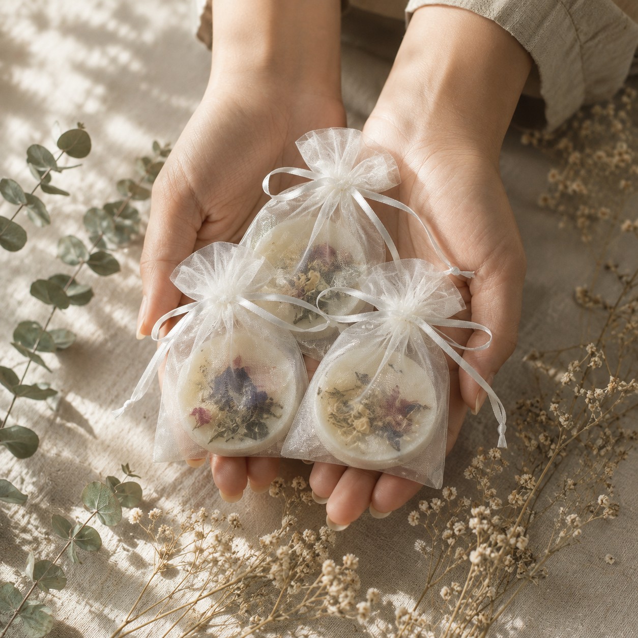 Stone Candle & Mini Sachet Gift Set – Garden Quartz（天然石アロマSOYキャンドル・ミニサシェセット）