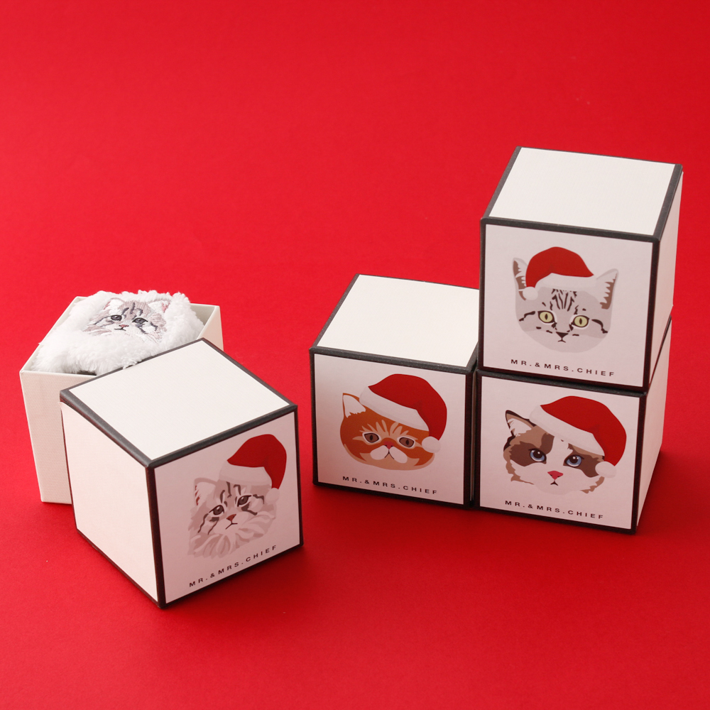 【クリスマス限定BOX】イヌとネコから選べるタオルハンカチ
