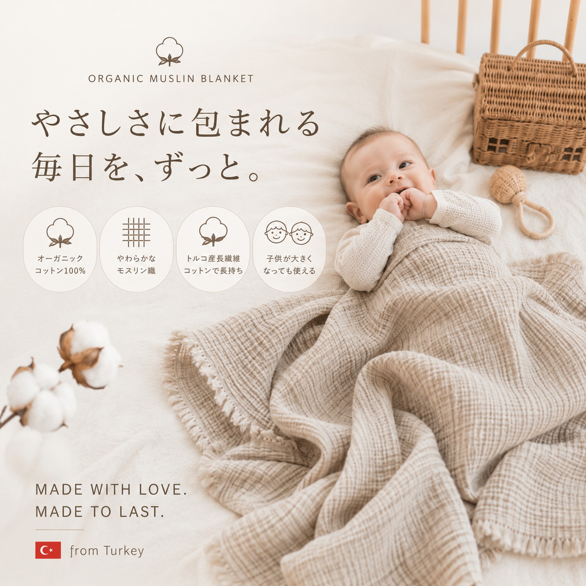【名入れ対応】ベビーブランケット＆ベビー石鹸ギフト