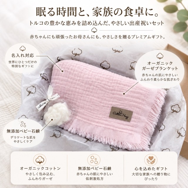 【名入れ対応】ベビーブランケット＆ベビー石鹸ギフト