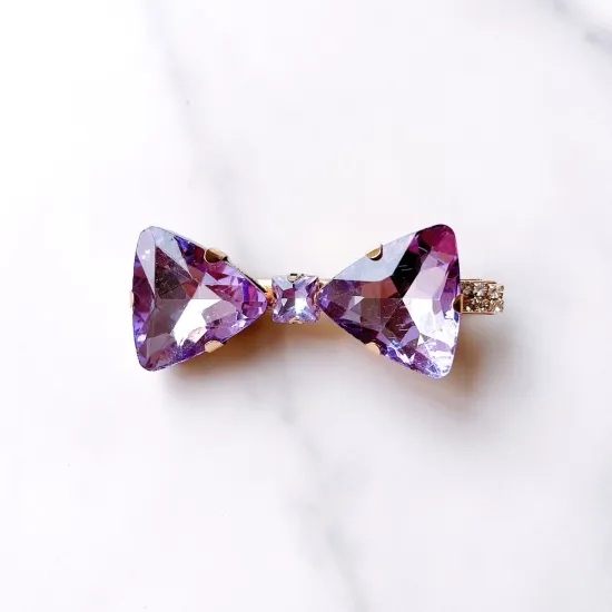 リボンのジュエルヘアクリップ