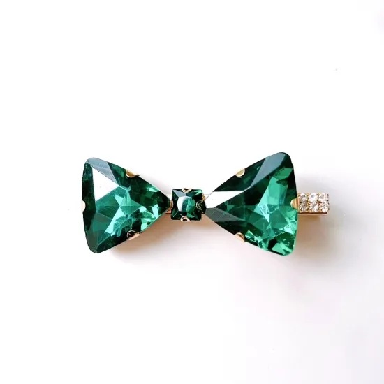 リボンのジュエルヘアクリップ