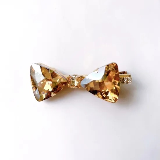 リボンのジュエルヘアクリップ