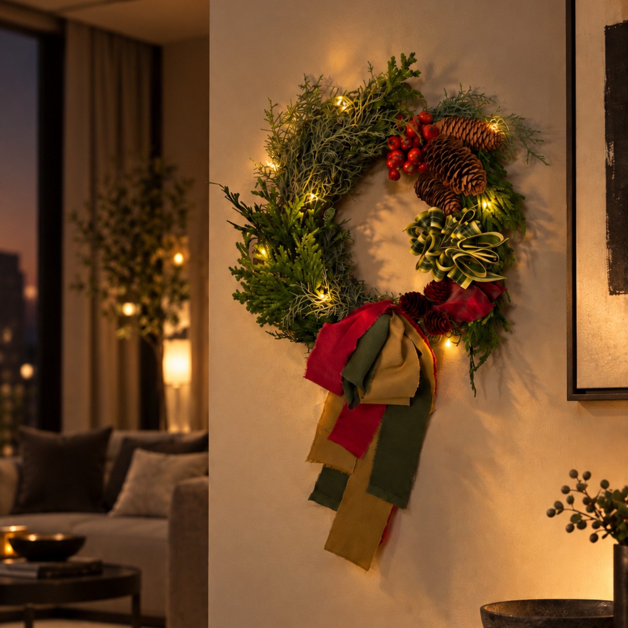 《クリスマス限定》クリスマスを待つ リース 35cm