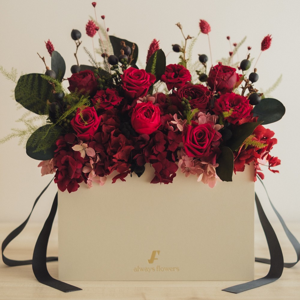 Flower BAG No.1／フラワーバッグアレンジ　ローズロマンス／プリザーブド＆ドライフラワー