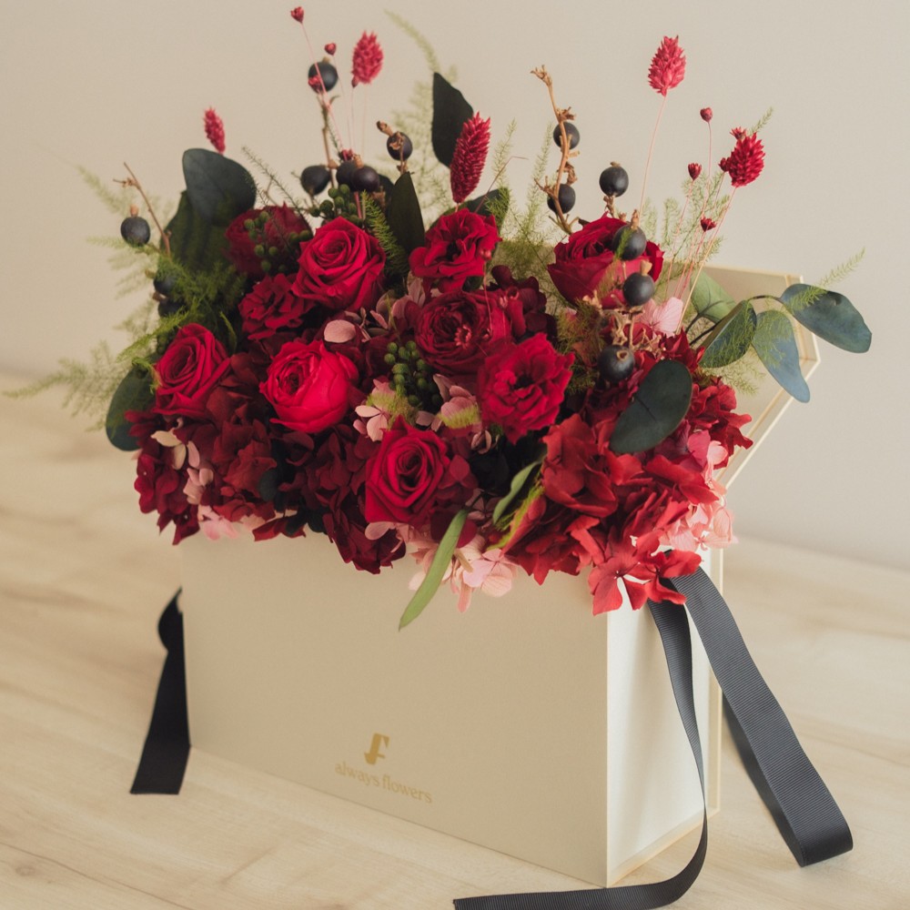 Flower BAG No.1／フラワーバッグアレンジ　ローズロマンス／プリザーブド＆ドライフラワー