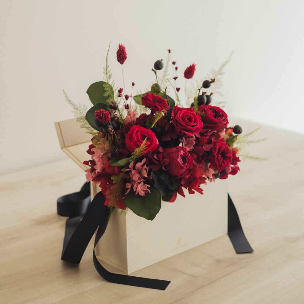 Flower BAG No.1／フラワーバッグアレンジ　ローズロマンス／プリザーブド＆ドライフラワー