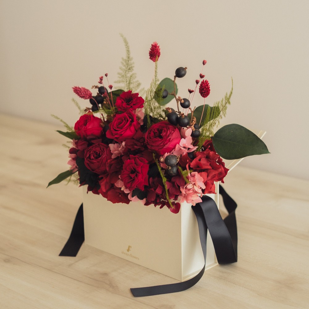 Flower BAG No.1／フラワーバッグアレンジ　ローズロマンス／プリザーブド＆ドライフラワー