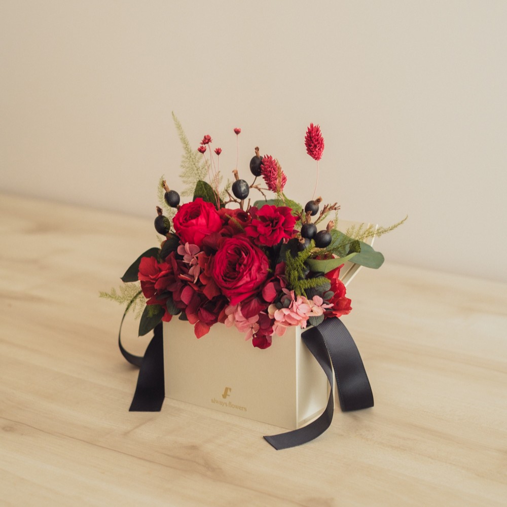Flower BAG No.1／フラワーバッグアレンジ　ローズロマンス／プリザーブド＆ドライフラワー