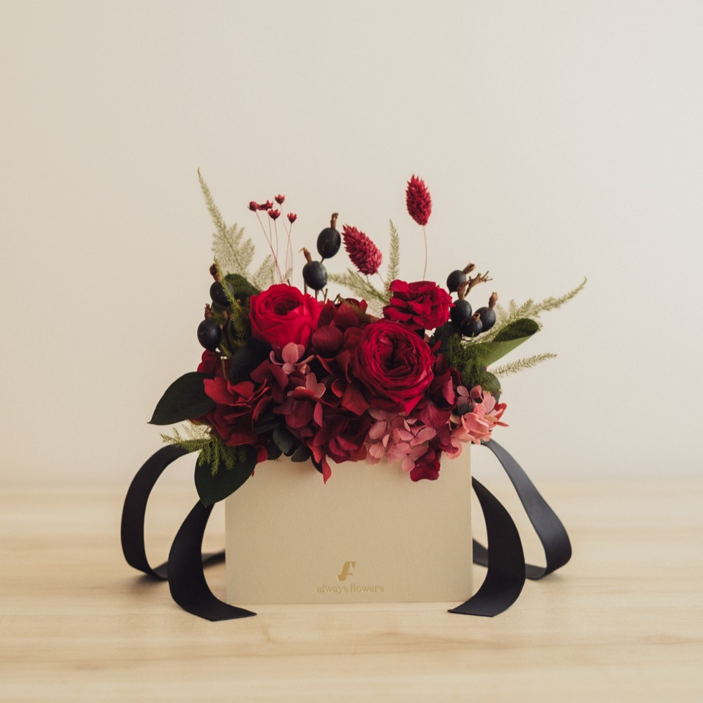 Flower BAG No.1／フラワーバッグアレンジ　ローズロマンス／プリザーブド＆ドライフラワー