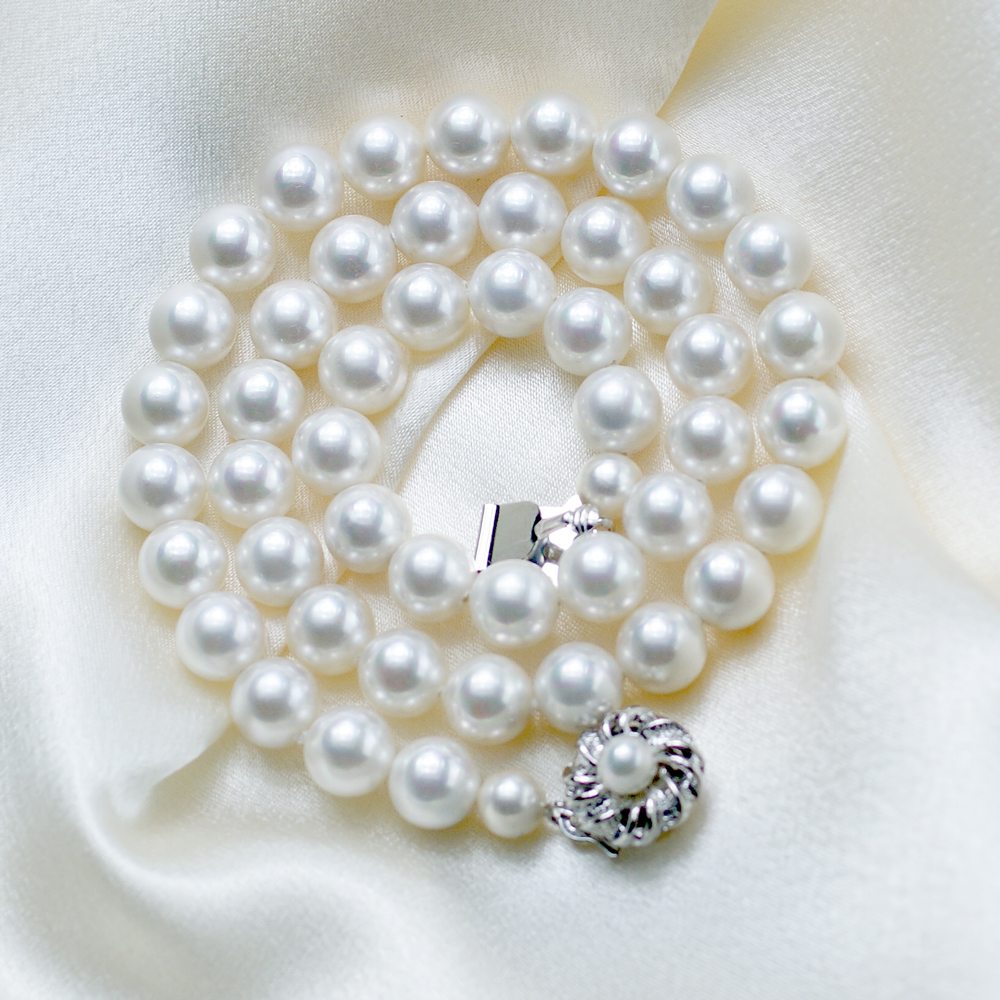 【Clementia】8mm珠 国産花珠貝パールネックレス