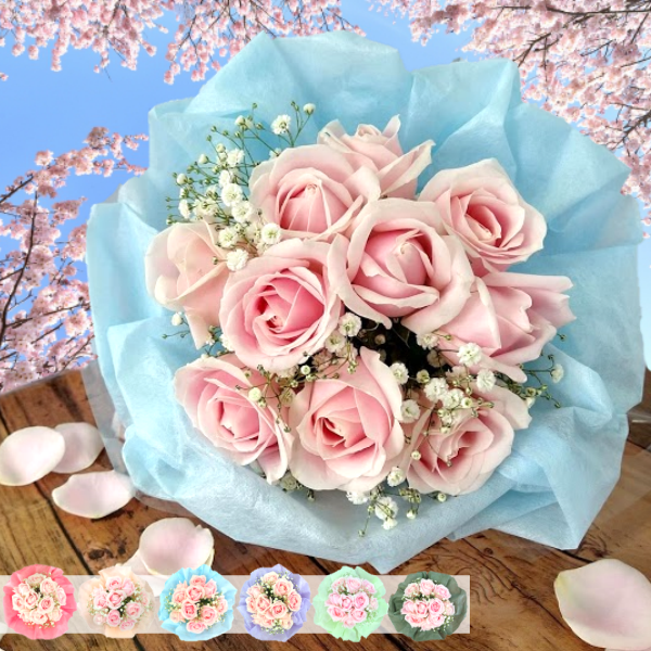 さくらブーケ【ピンクバラ10本】