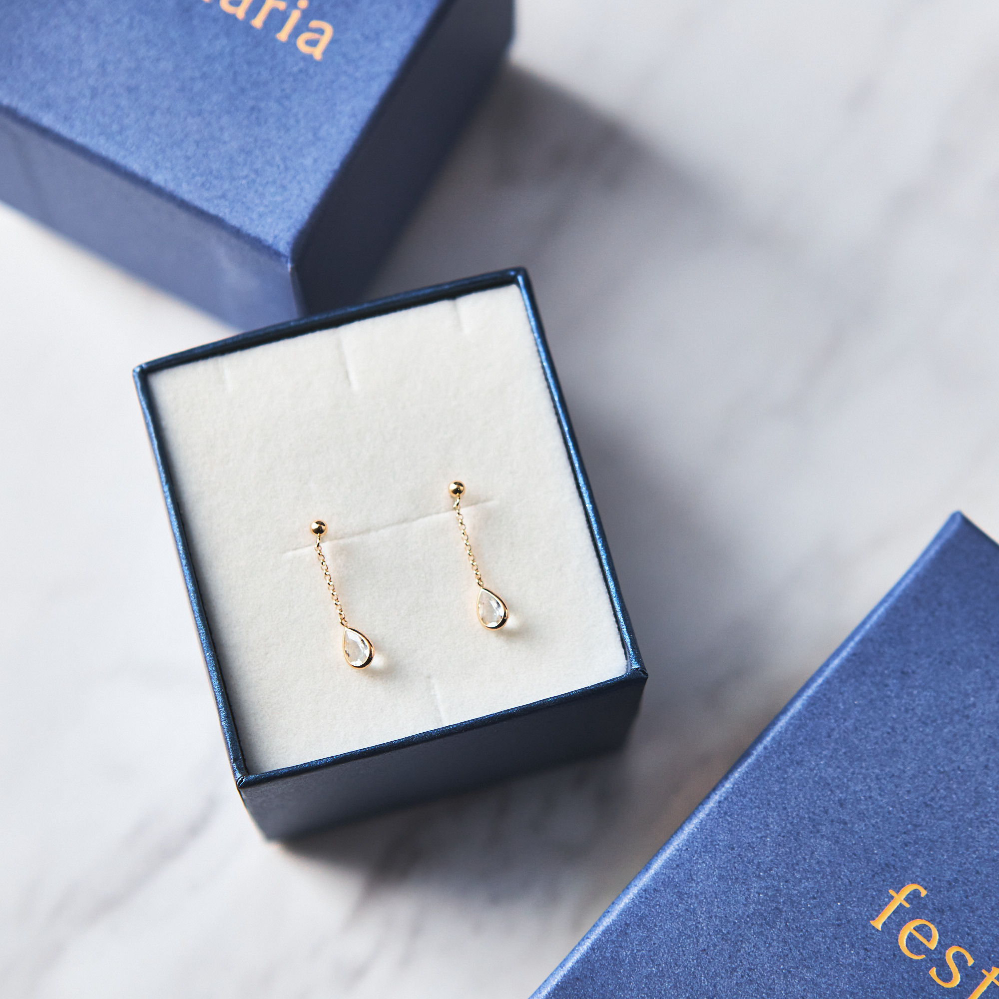 K18YG アクアマリン ピアス