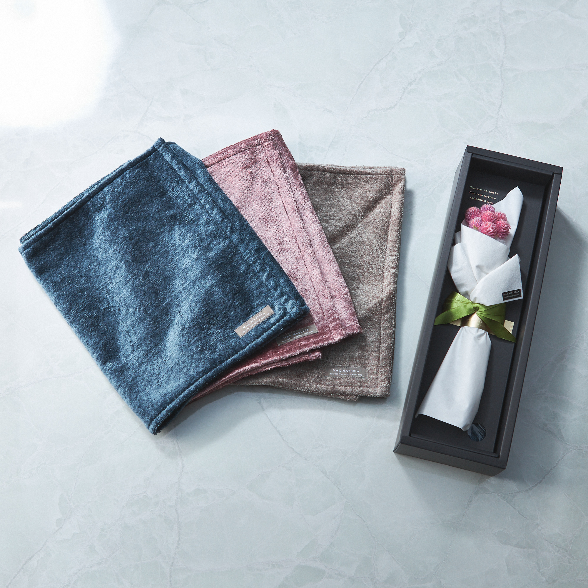 BRILLIANT花束箱バスタオル【千日紅】