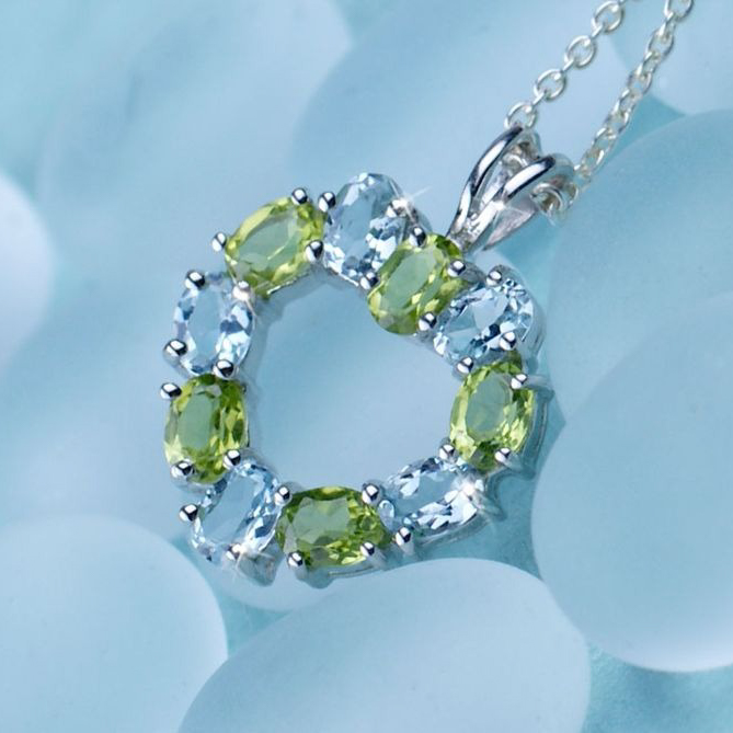 【Clementia】ブルートパーズ＆ペリドットペンダント