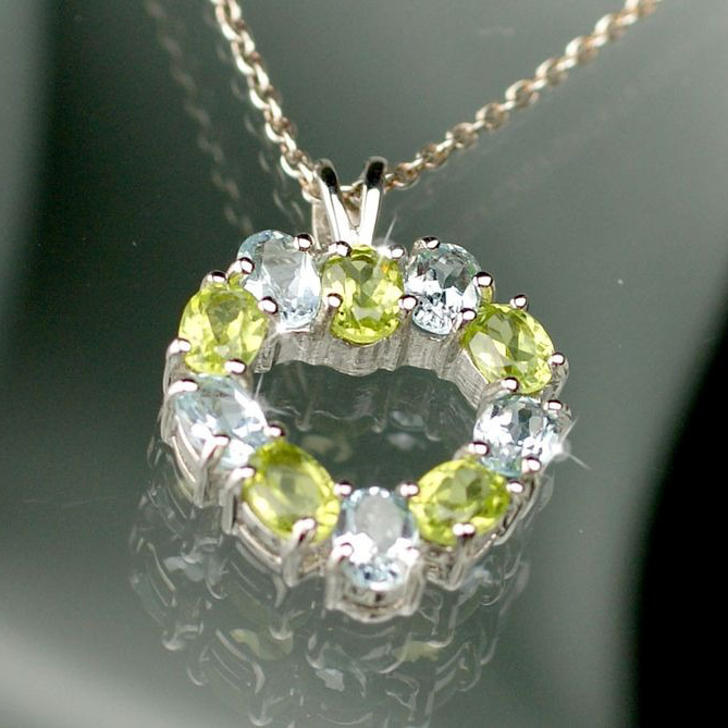 【Clementia】ブルートパーズ＆ペリドットペンダント