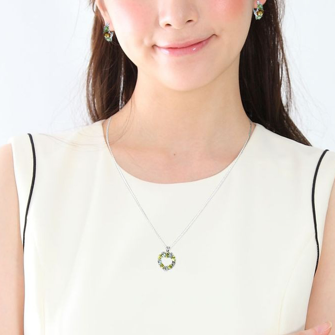 【Clementia】ブルートパーズ＆ペリドットペンダント