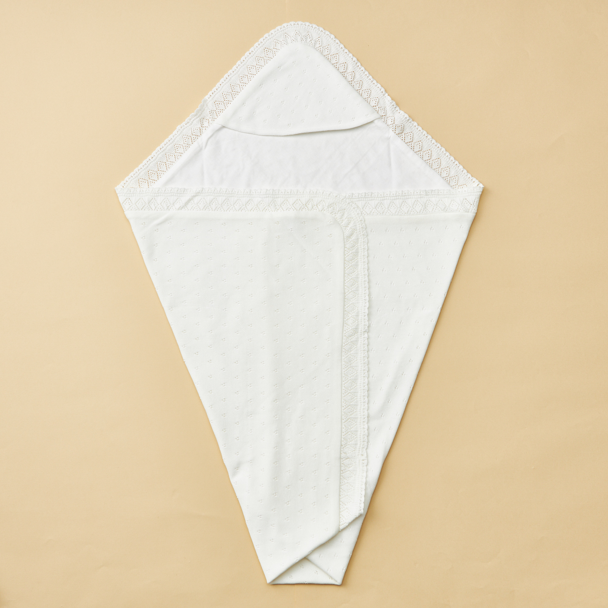 透かし編みレースのアフガン(おくるみ)