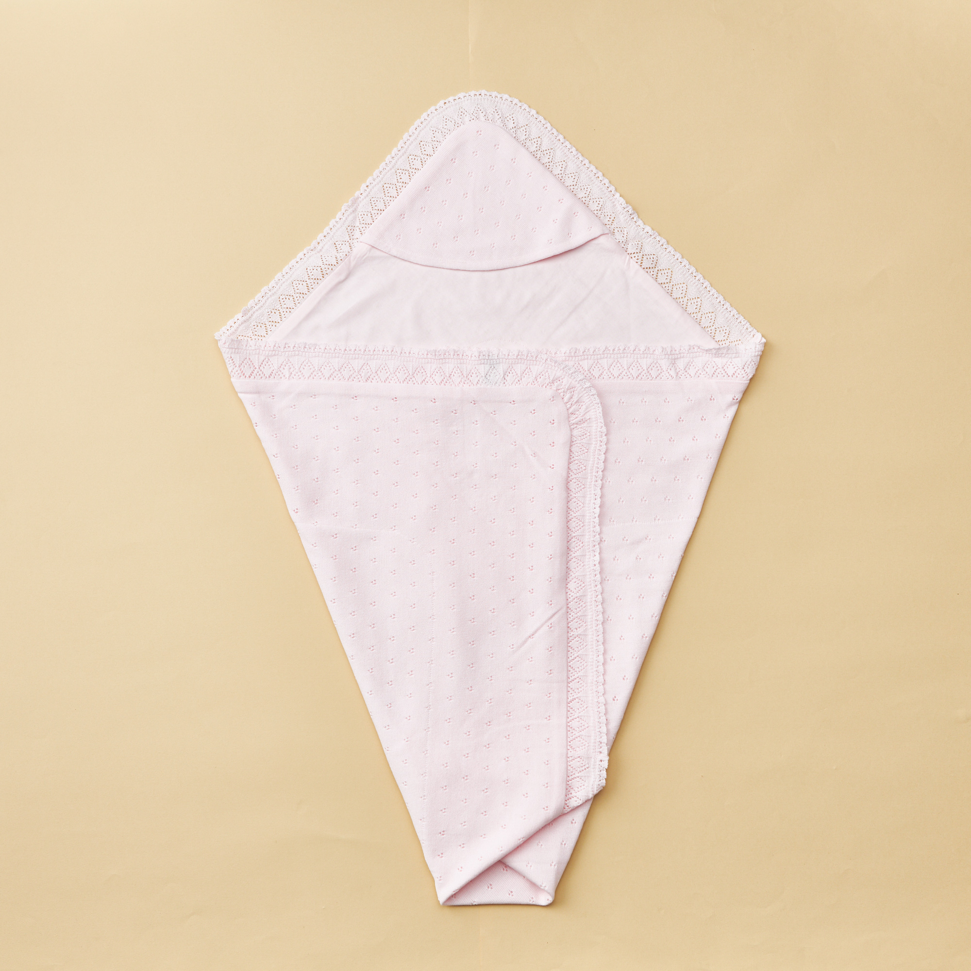 透かし編みレースのアフガン(おくるみ)