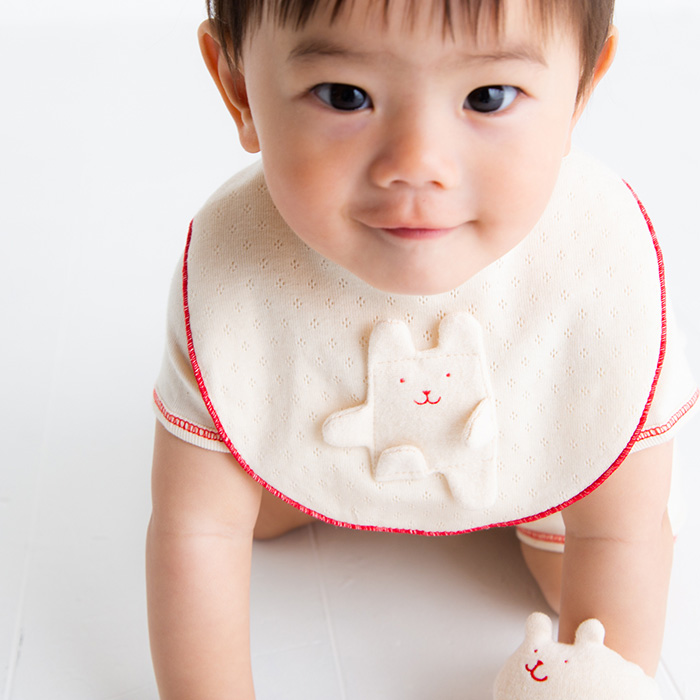 【名入れギフト】どうぶつオーガニックギフトセット［ソックス・スタイ・ボール・ハンカチ］