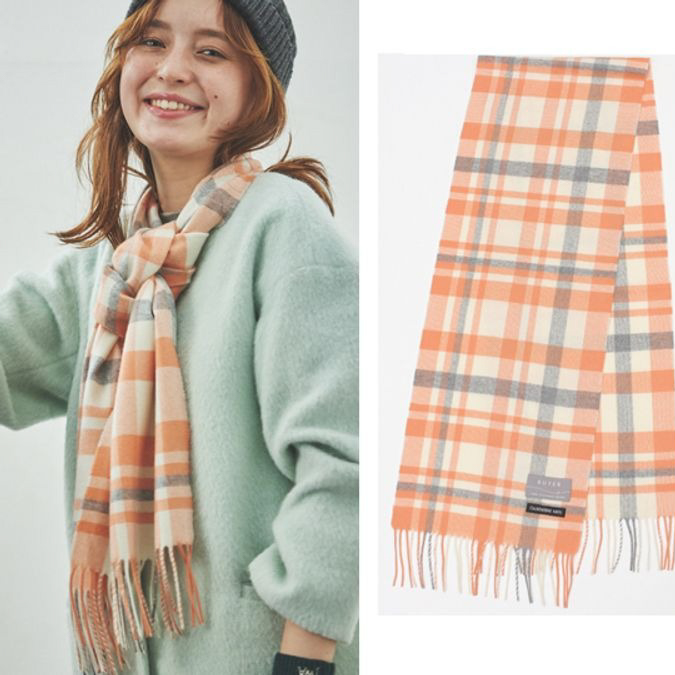 【刺繍名入れギフト】カシミヤ100%マフラー［チェック］