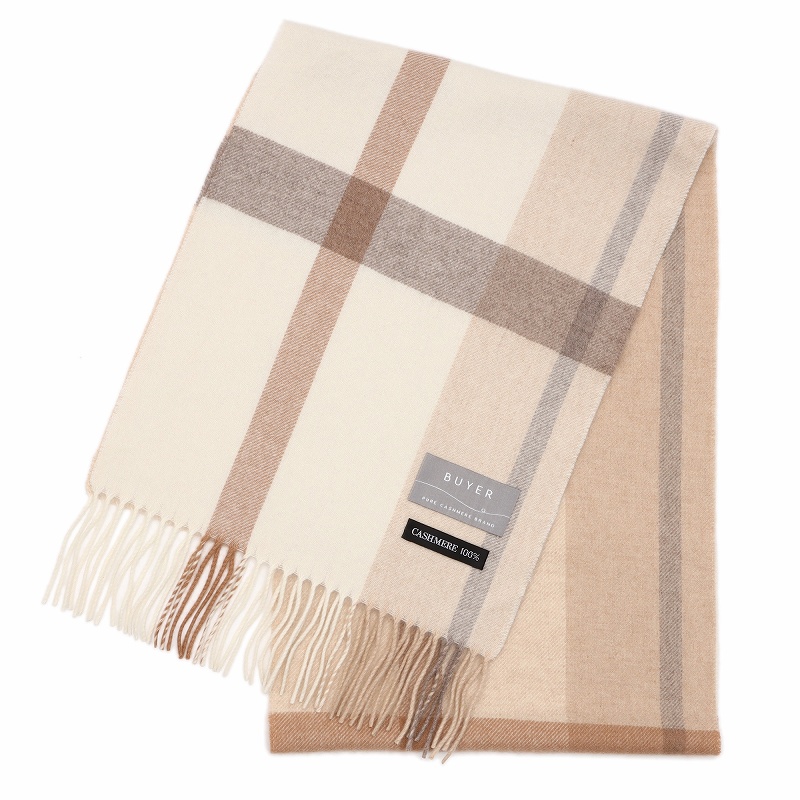 【刺繍名入れギフト】カシミヤ100%マフラー［チェック］