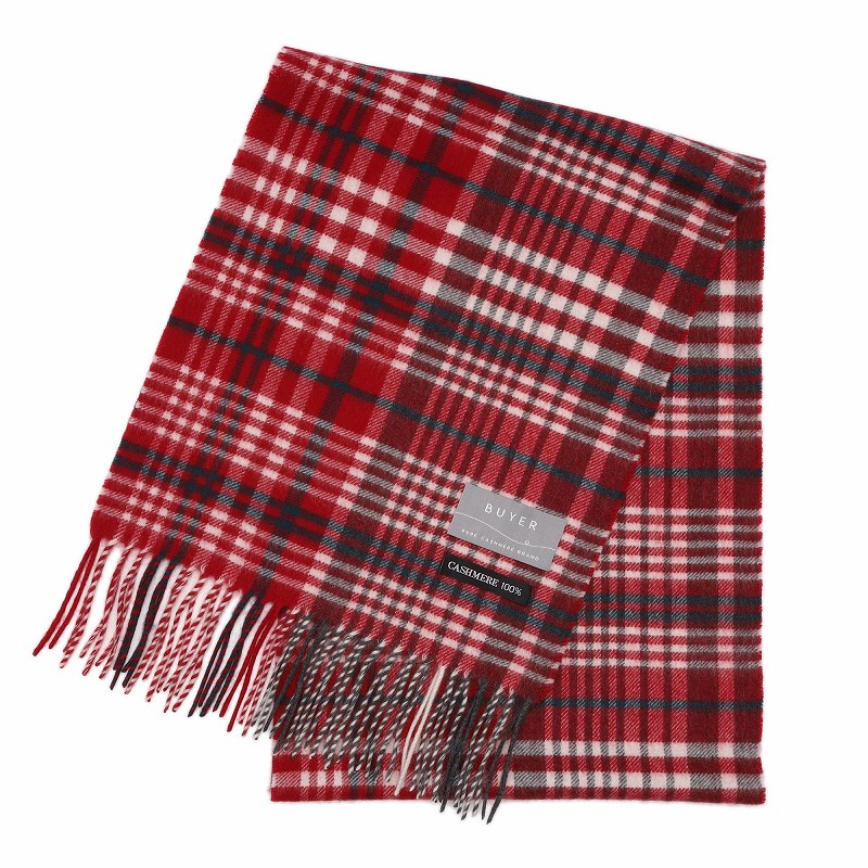 【刺繍名入れギフト】カシミヤ100%マフラー［チェック］