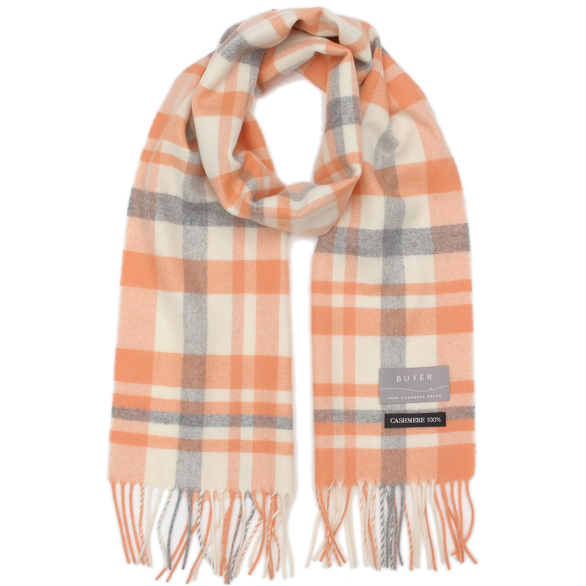 【刺繍名入れギフト】カシミヤ100%マフラー［チェック］