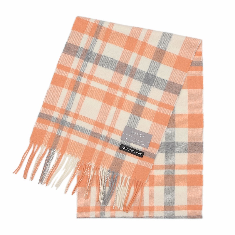 【刺繍名入れギフト】カシミヤ100%マフラー［チェック］