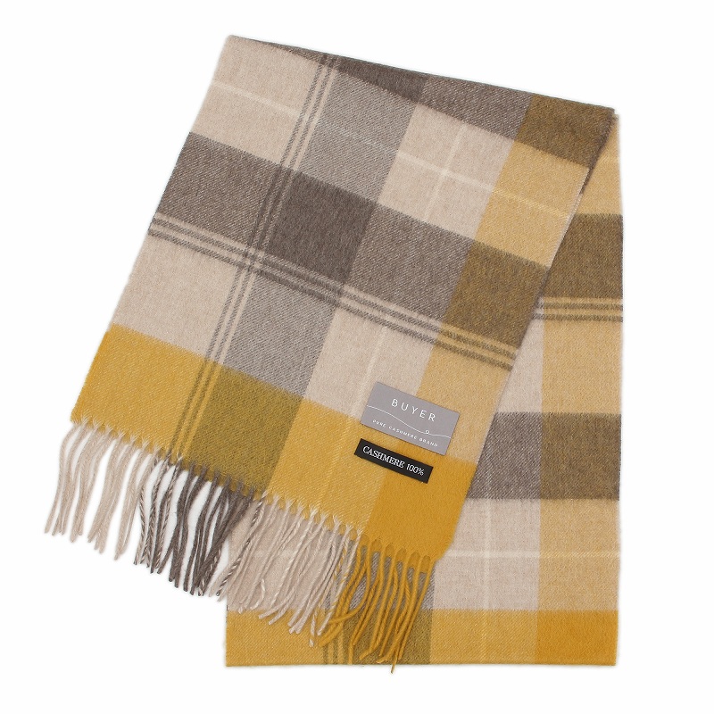 【刺繍名入れギフト】カシミヤ100%マフラー［チェック］