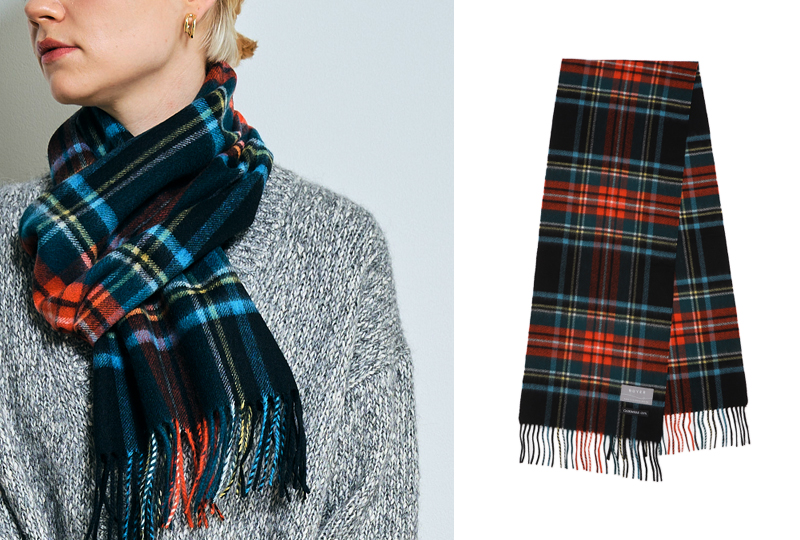 【刺繍名入れギフト】カシミヤ100%マフラー［チェック］