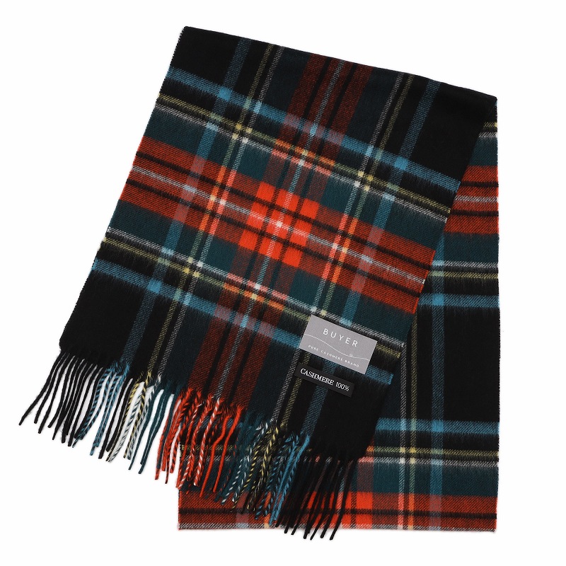 【刺繍名入れギフト】カシミヤ100%マフラー［チェック］