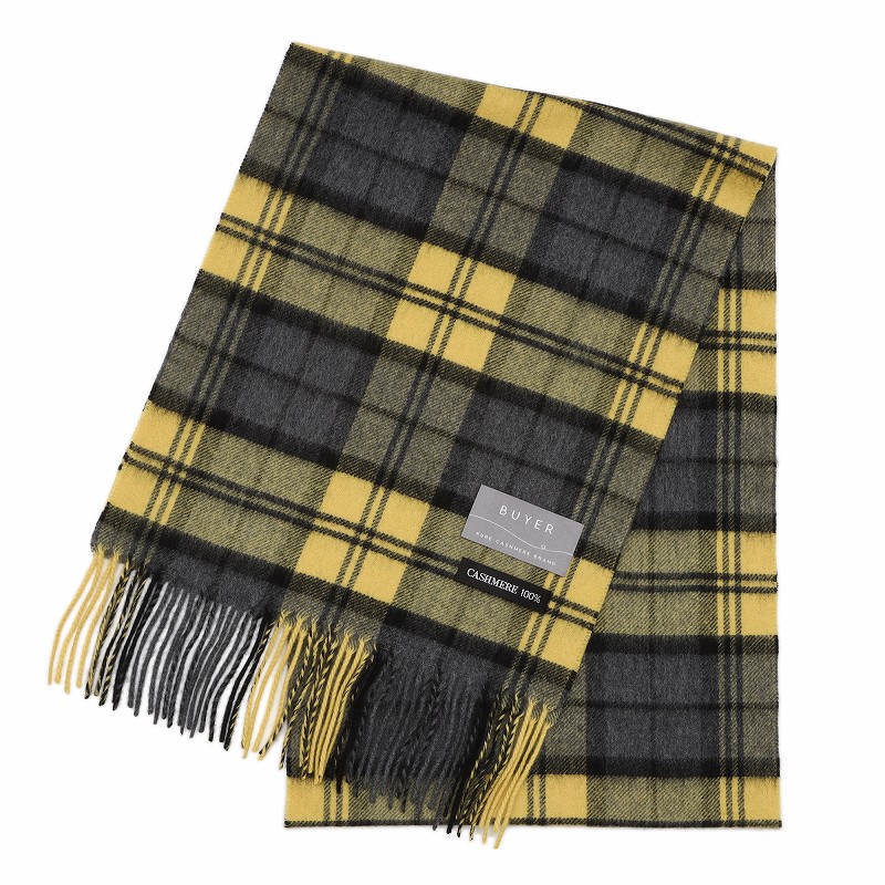 【刺繍名入れギフト】カシミヤ100%マフラー［チェック］