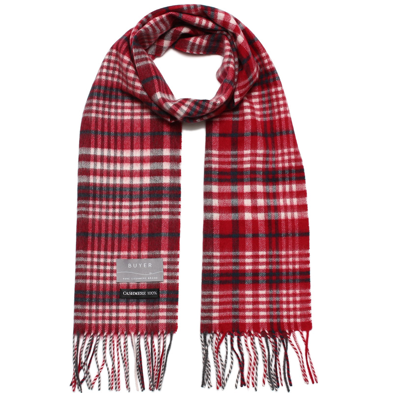 【刺繍名入れギフト】カシミヤ100%マフラー［チェック］