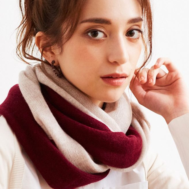 カシミヤ 100％ ニット スヌード