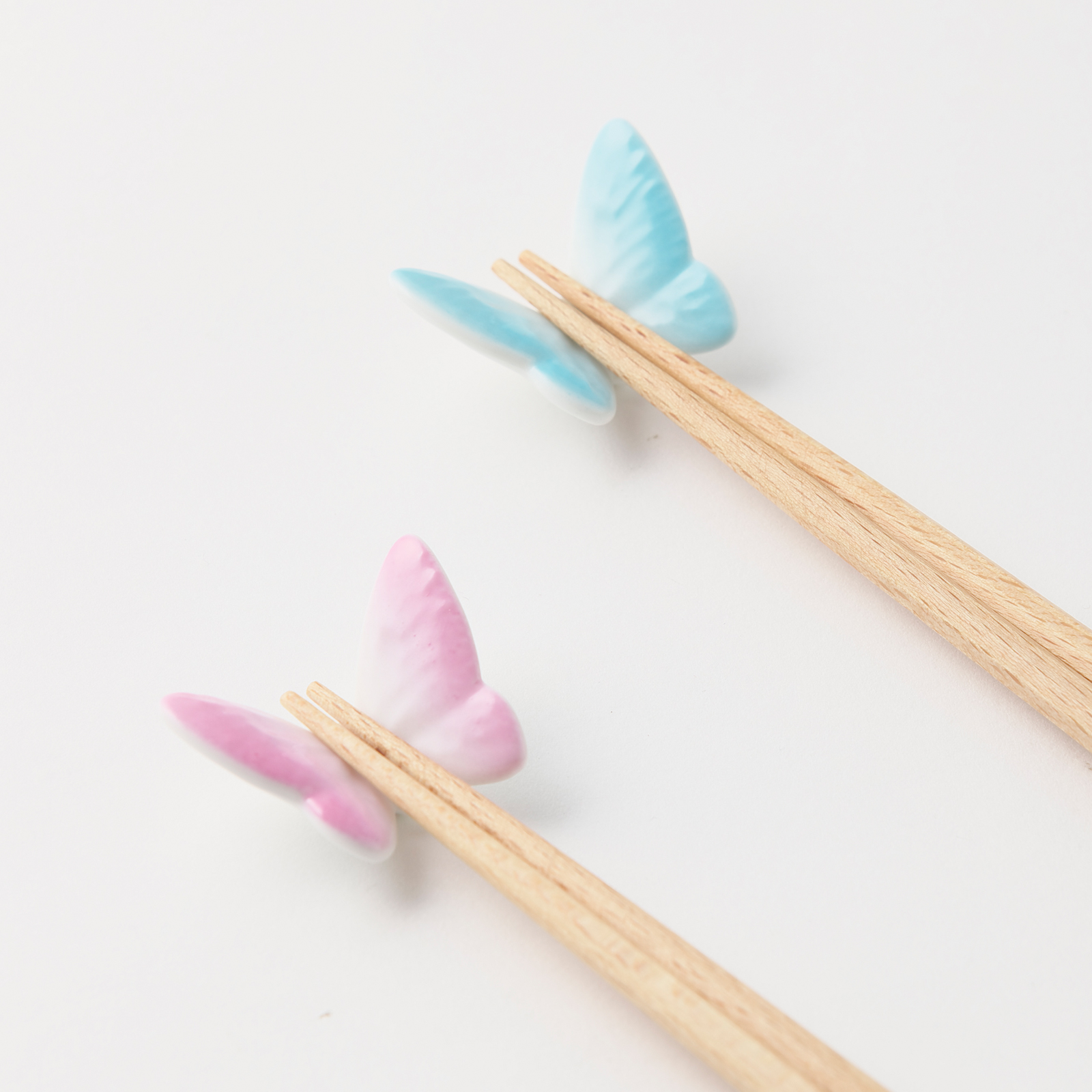 【ペア】バタフライ 箸置き＆箸二膳セット