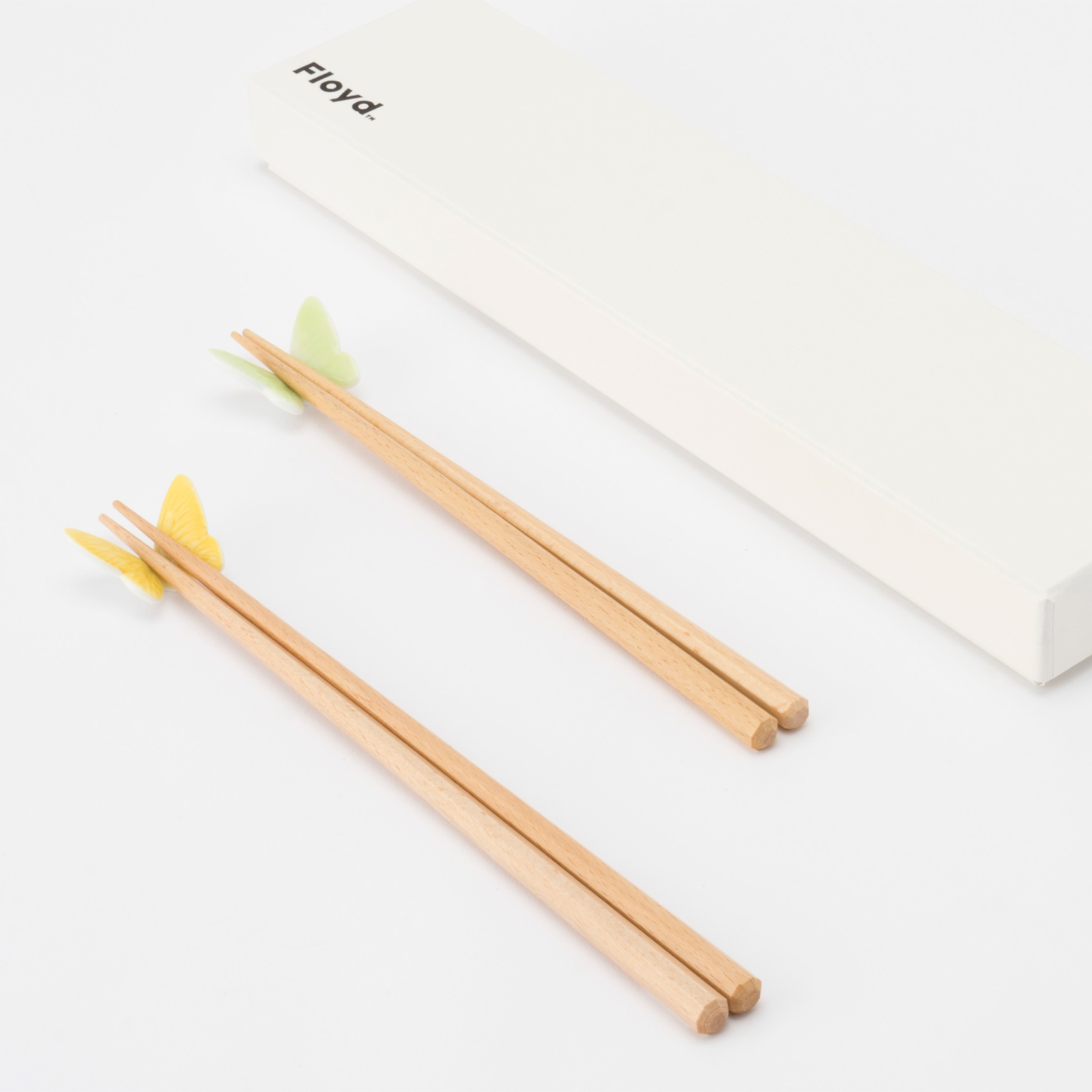 【ペア】バタフライ 箸置き＆箸二膳セット