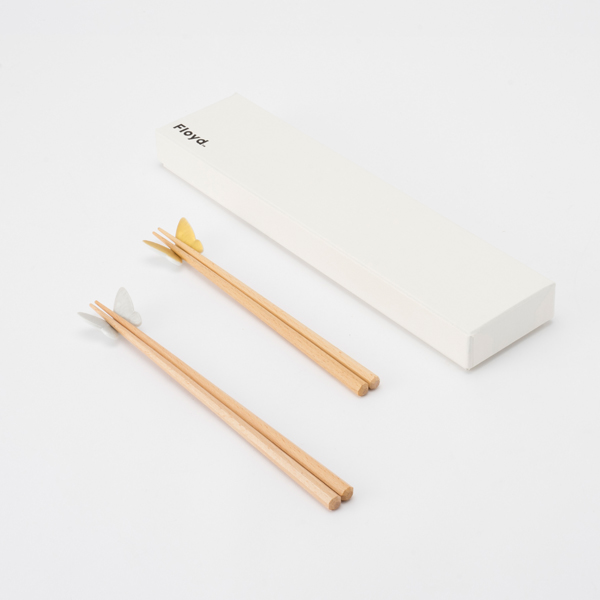 【ペア】バタフライ 箸置き＆箸二膳セット